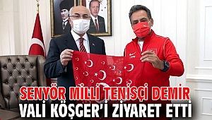 Senyör Milli Tenisçi Demir, Vali Köşger’i Ziyaret Etti