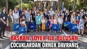 Başkan Soyer ile buluşan çocuklardan örnek davranış