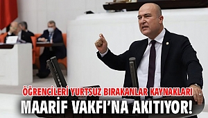 Öğrencileri yurtsuz bırakanlar kaynakları Maarif Vakfı’na akıtıyor!