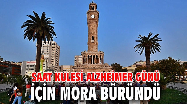 Saat Kulesi Alzheimer Günü için mora büründü