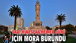Saat Kulesi Alzheimer Günü için mora büründü