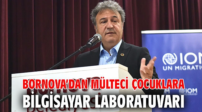 Bornova’dan mülteci çocuklara bilgisayar laboratuvarı