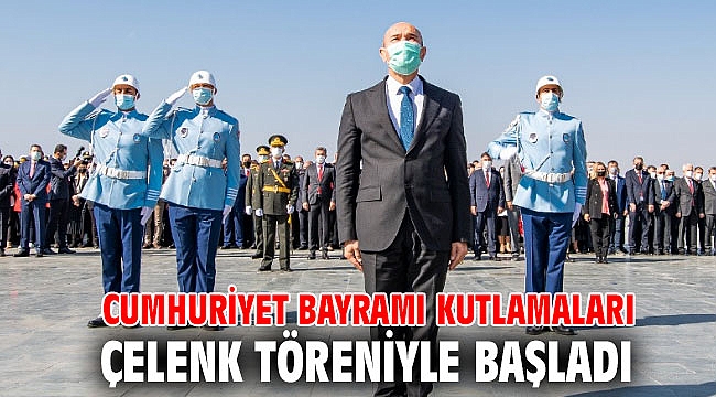 Cumhuriyet Bayramı kutlamaları çelenk töreniyle başladı