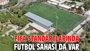 FIFA standartlarında futbol sahası da var