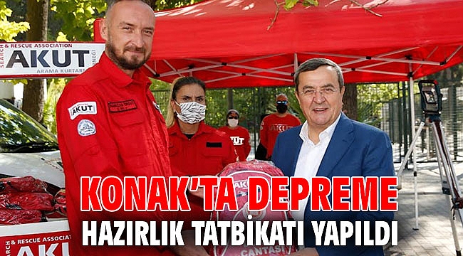 Konak’ta depreme hazırlık tatbikatı yapıldı