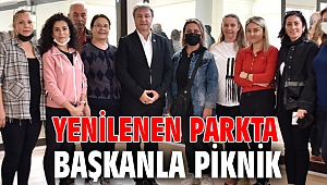 Yenilenen parkta başkanla piknik