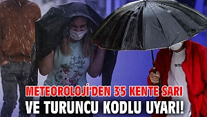 Meteoroloji'den 35 kente sarı ve turuncu kodlu uyarı! 
