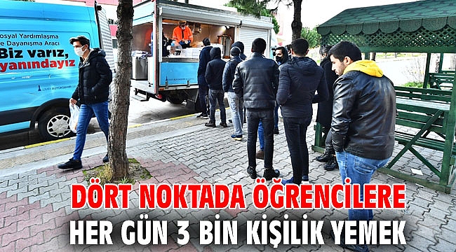 Dört noktada öğrencilere her gün 3 bin kişilik yemek