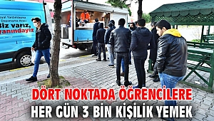 Dört noktada öğrencilere her gün 3 bin kişilik yemek