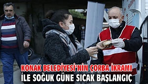 Konak Belediyesi’nin çorba ikramı ile soğuk güne sıcak başlangıç
