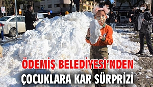 Ödemiş Belediyesi’nden çocuklara kar sürprizi