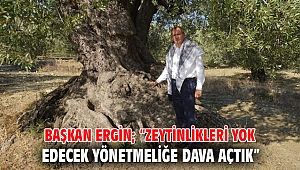 BAŞKAN ERGİN; “ZEYTİNLİKLERİ YOK EDECEK YÖNETMELİĞE DAVA AÇTIK”