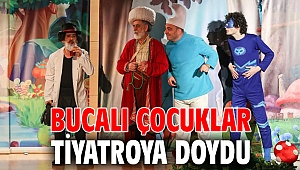 Bucalı çocuklar tiyatroya doydu