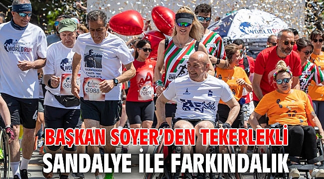 Başkan Soyer’den tekerlekli sandalye ile farkındalık