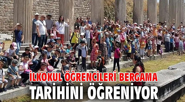 İlkokul öğrencileri Bergama tarihini öğreniyor