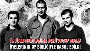 ÜÇ FİDAN ANITI İSMİ AK PARTİ VE CHP MECLİS ÜYELERİNİN OY BİRLİĞİYLE KABUL EDİLDİ