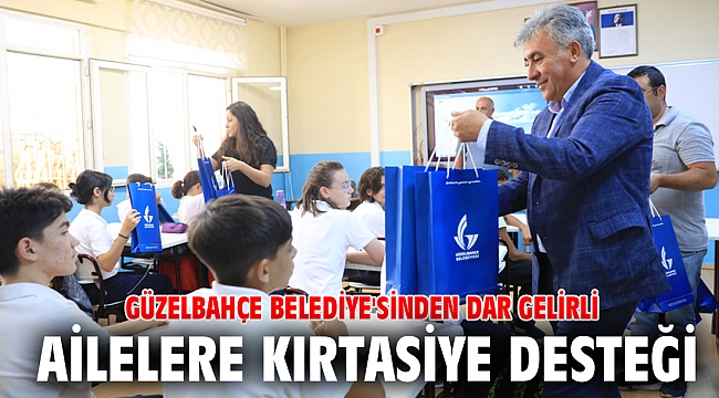 Güzelbahçe Belediye'sinden dar gelirli ailelere kırtasiye desteği