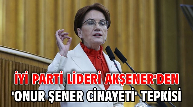 İYİ Parti lideri Akşener'den 'Onur Şener cinayeti' tepkisi