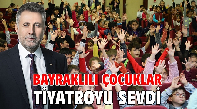Bayraklılı çocuklar tiyatroyu sevdi