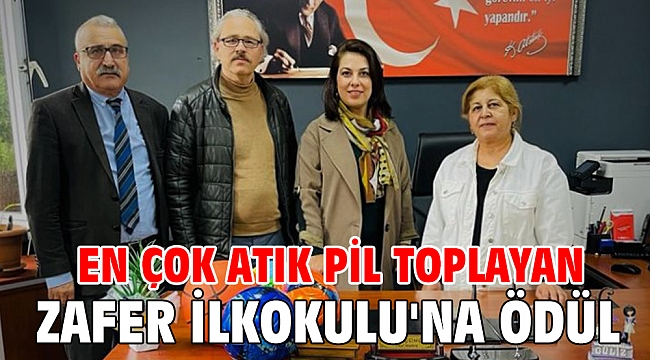 En çok atık pil toplayan Zafer İlkokulu'na ödül