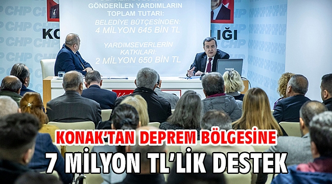 Konak’tan deprem bölgesine 7 milyon TL’lik destek