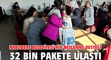 NARLIDERE BELEDİYESİ'NİN BESLENME DESTEĞİ 32 BİN PAKETE ULAŞTI