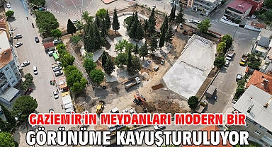 Gaziemir'in meydanları modern bir görünüme kavuşturuluyor