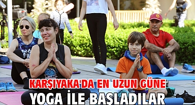 Karşıyaka'da en uzun güne yoga ile başladılar