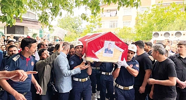 Şehit itfaiyeci uğurlandı
