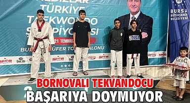 Bornovalı tekvandocu başarıya doymuyor