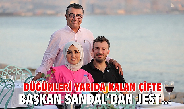 Düğünleri yarıda kalan çifte Başkan Sandal’dan jest...