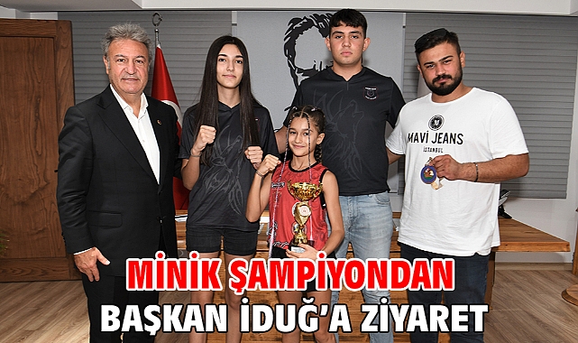 Minik şampiyondan Başkan İduğ’a ziyaret