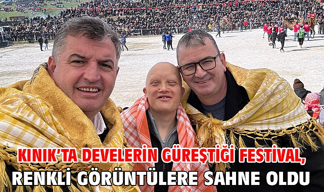 Kınık'ta develerin güreştiği festival, renkli görüntülere sahne oldu