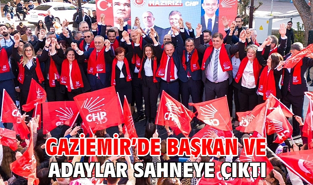 Gaziemir’de başkan ve adaylar sahneye çıktı