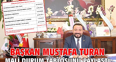 Başkan Mustafa Turan mali durum tablosunu paylaştı