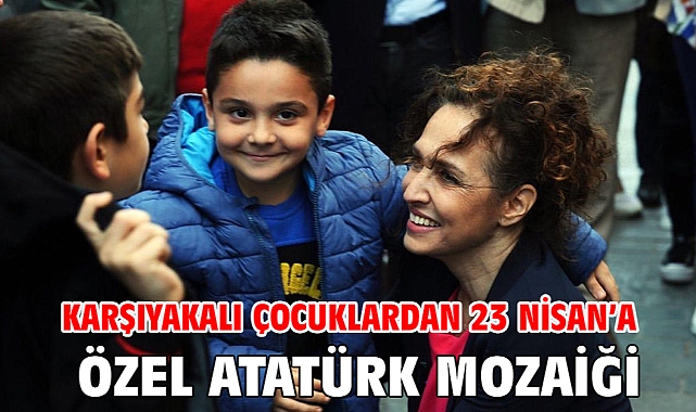 Karşıyakalı çocuklardan 23 Nisan’a özel Atatürk mozaiği