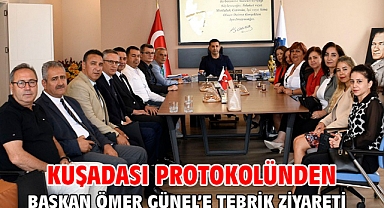 Kuşadası Protokolünden Başkan Ömer Günel'e Tebrik Ziyareti