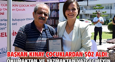 Başkan Kınay çocuklardan söz aldı: Okumaktan ve yazmaktan vazgeçmeyin