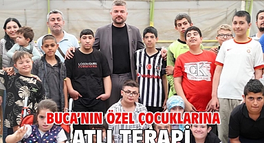 Buca’nın özel çocuklarına atlı terapi