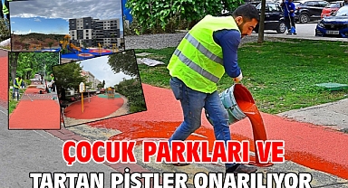 Çocuk parkları ve tartan pistler onarılıyor