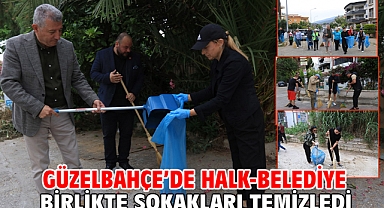 Güzelbahçe'de Halk-Belediye Birlikte Sokakları Temizledi