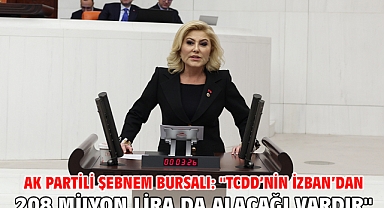 AK Partili Şebnem Bursalı: ''Tcdd’nin İzban’dan 208 Milyon Lira Da Alacağı Vardır''