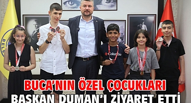 Buca’nın özel çocukları Başkan Duman’ı ziyaret etti