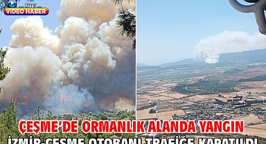 Çeşme’de ormanlık alanda yangın! İzmir-Çeşme otobanı trafiğe kapatıldı