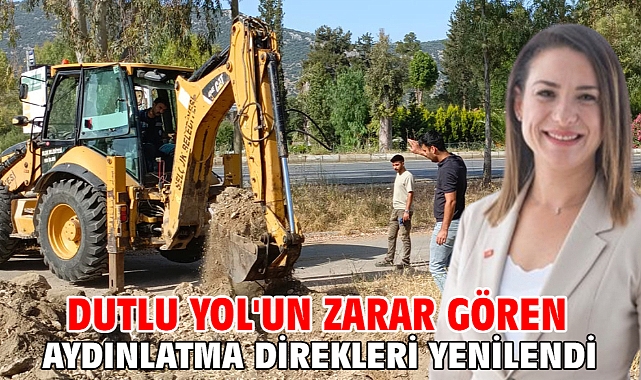 Dutlu Yol'un Zarar Gören Aydınlatma Direkleri Yenilendi