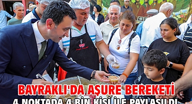Bayraklı'da aşure bereketi 4 noktada 4 bin kişi ile paylaşıldı