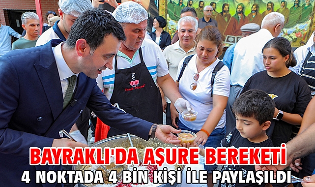 Bayraklı'da aşure bereketi 4 noktada 4 bin kişi ile paylaşıldı
