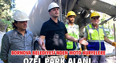 Bornova Belediyesi'nden moto kuryelere özel park alanı