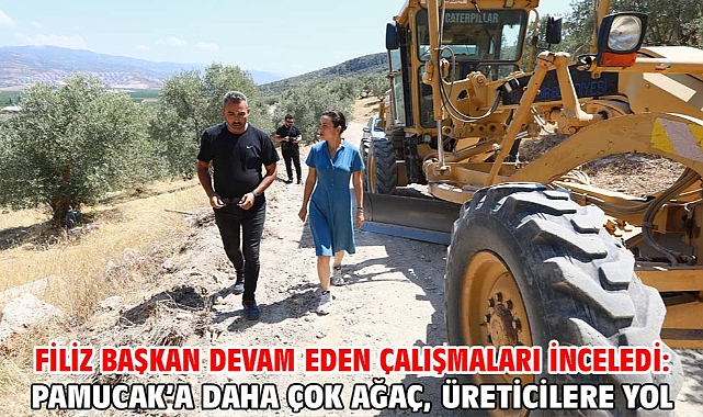 Filiz Başkan Devam Eden Çalışmaları İnceledi: Pamucak’a Daha Çok Ağaç, Üreticilere Yol