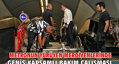 Metronun yürüyen merdivenlerinde geniş kapsamlı bakım çalışması